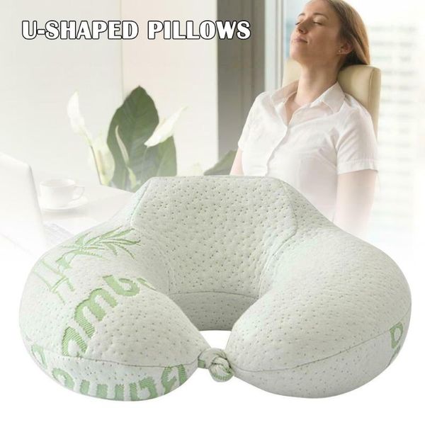 

pillow neck for airplane travel bamboo fiber memory foam u-shaped adults dc156