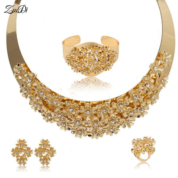 

earrings & necklace grace noble gold color jewelry sets brand costume design nigerian women wedding fashion african wholesale, Silver