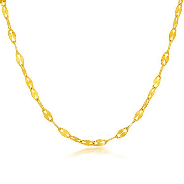 

chains rinyin fine jewelry 18k yellow gold necklace wedding engagement mouth charm link chain 16" - 36" (40cm-90cm) drop, Silver