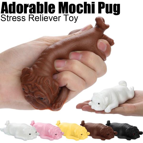 Forniture per piccoli animali Squishyies Mochi Pug Cucciolo Spremere Guarigione Divertimento Kawaii Antistress Giocattoli Regali Mini simpatico pizzico Decompressione Giocattolo Formica