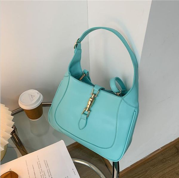 

factory wholesale women bag simple atmosphere retro leather shoulder handbag personality buckle womens messenger bags blue fashion handbags, Black;red