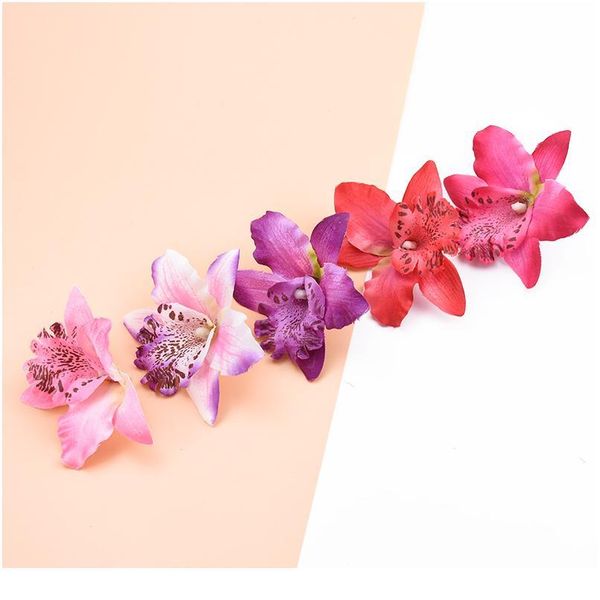 

6/10 pieces artificial flowers silk butterfly orchid home decoration accessories brooch diy christmas wreath fak jllccd