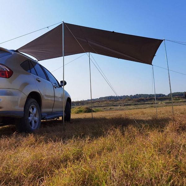 

tents and shelters waterproof 210d oxford cloth uv portable camping tent car shelter shade side automobile roofrain canopy tool