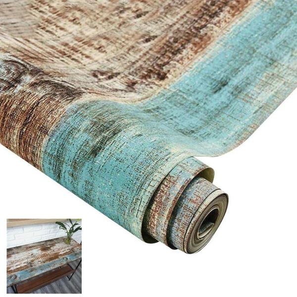 

wallpapers 45*200cm vintage wood grain wallpaper self adhesive paper wall art removable waterproof decal for livingroom bedding room
