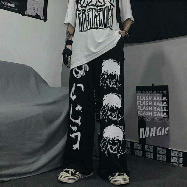 

harajuku woman pants japanese e girl aesthetic pants for women wide leg pant women men jogger women pants casual oversize, Black;white