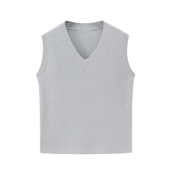 

new ies 2021 beige sweater vest woman knitted or crocheted with low-cut women's soft and warm waistcoat kntx, White;black