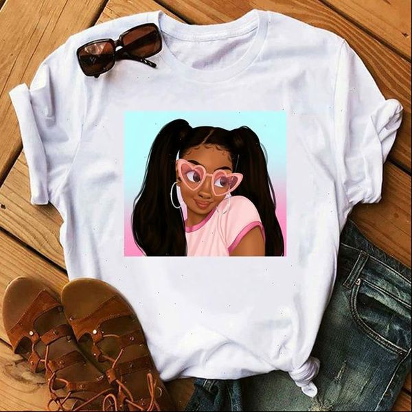 

cool melanin black girl t shirt lovely girl hip hop style tshirt streetwear casual female t s, White