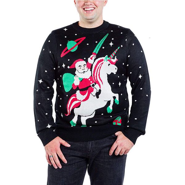 

christmas sweater tongxiang puyuan strength jacquard round neck sweater, White;black