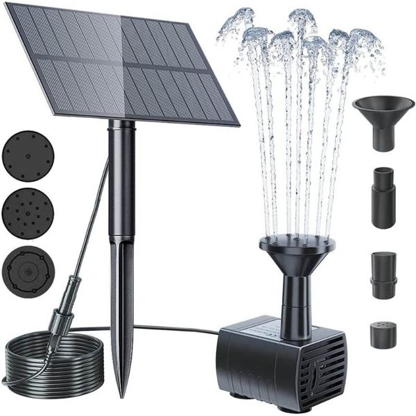

garden decorations 2021 upgraded solar fountain pond pump kit with stake, powered water for garden, backyard, pool, fish tank