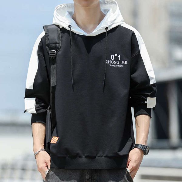 

hooded sweater men's pullover fashion loose versatile korean autumn and winter new sportswear casual hoodie coat, Gray