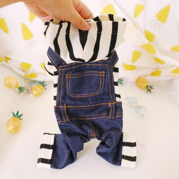 

dog apparel 2021 denim clothes jumpsuit for dogs winter jeans pants small chiwawa maltese rampers overalls jumpsuits 7412