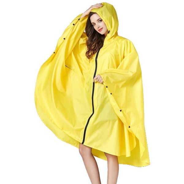 

yuding 1pc six plain colors good quality waterproof men hooded rain coat cape women trench rainwear poncho with jllmqd