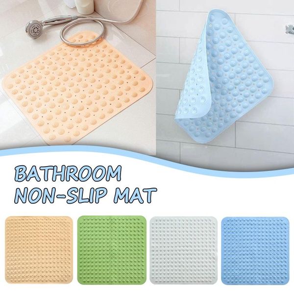 

carpets bathroom non-slip mat 48x48cm household pvc bath solid color mesh hole drainage toilet carpet floor home decor