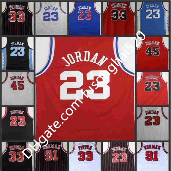 

1992 1996 1998 vintage men's #23 45 michael shirts 33 scottie pippen 91 dennis rodman north carolina college stitched basketball jersey, Black;red