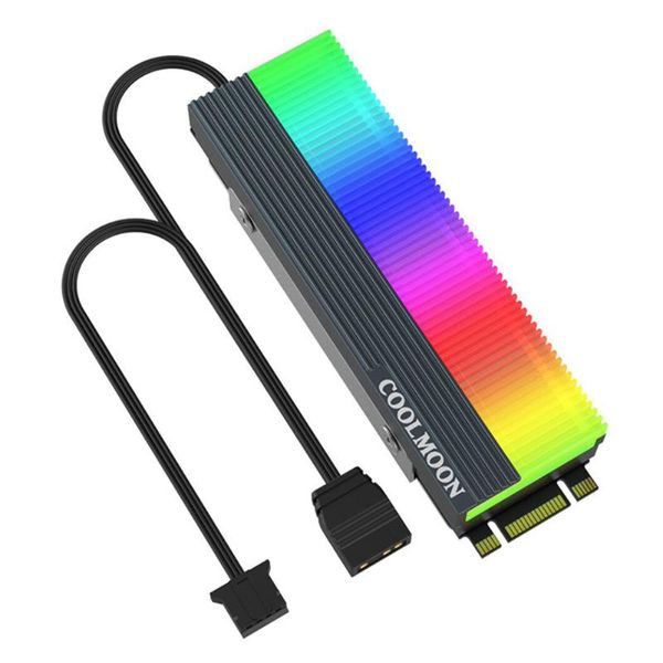 

heatsink 5v 3pin argb nvme ngff m.2 2280 solid state drive hard disk cooling radiator cooler vest thermal pad fans & coolings