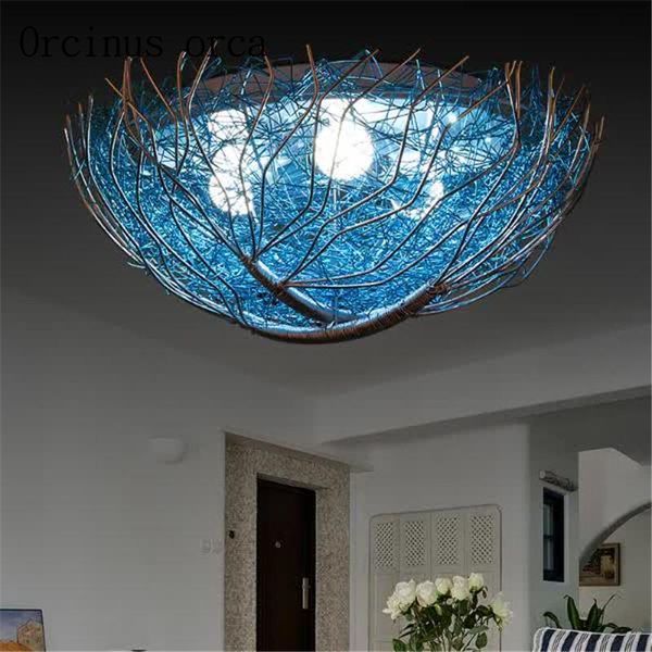 

ceiling lights creative led bird's nest lamp light house children's room simple bedroom round mediterranean free