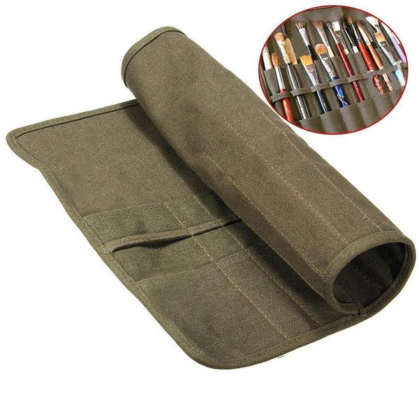 

storage bags brush bag artist draw pen watercolor roll up canvas oil paint cases holder makeup brushes organizer