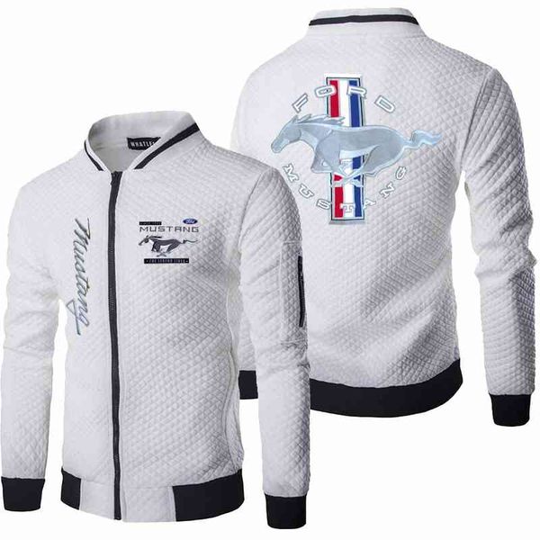

2021 new mens ford mustang et spring autumn long sve fashion sportswear casual zipper hoody male sweatshirts, Black