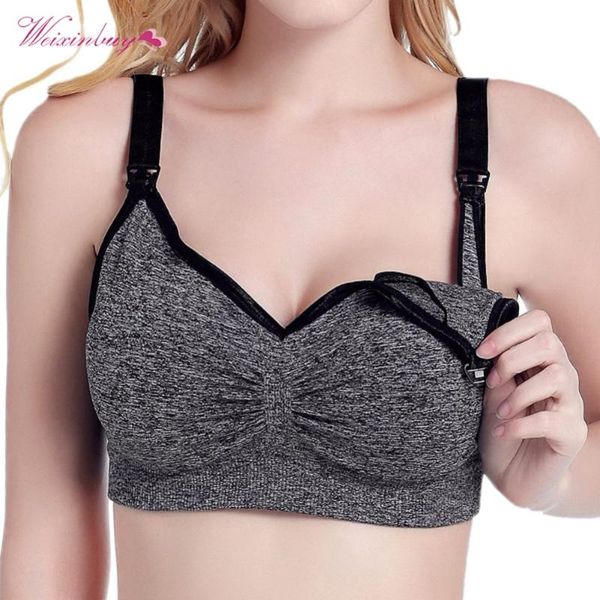 

maternity intimates weixinbuy nursing bra breastfeeding wire bras push up pregnant underwear women sports tank cross, White