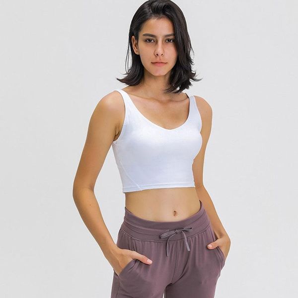 

yoga outfit nude gathered shockproof sports vest female v-neck fitness running stretch workout active wear seamless quick dry