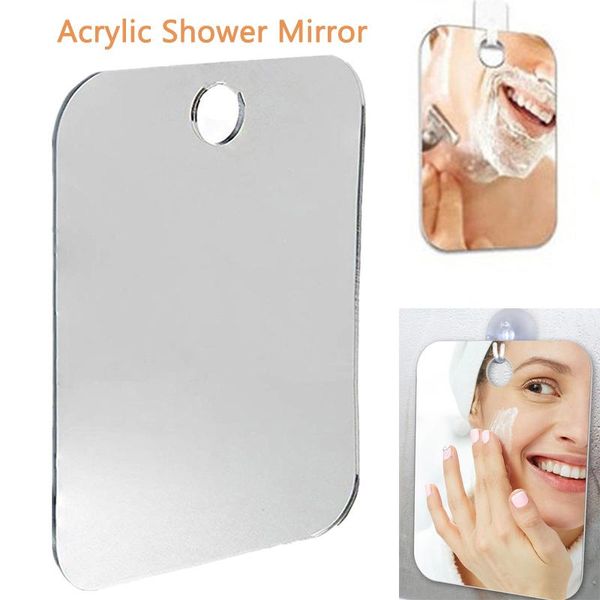 

mirrors acrylic anti fog shower mirror bathroom man shaving washroom travel wall fogless decorative 20*30cm