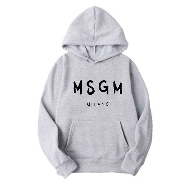 

oversized msgm lettered print hoodie men's and women's pullover for lovers, Black
