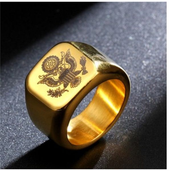 

up-market 2pcs/lots charming gold usa badge men's ring size 7--13vv, Silver