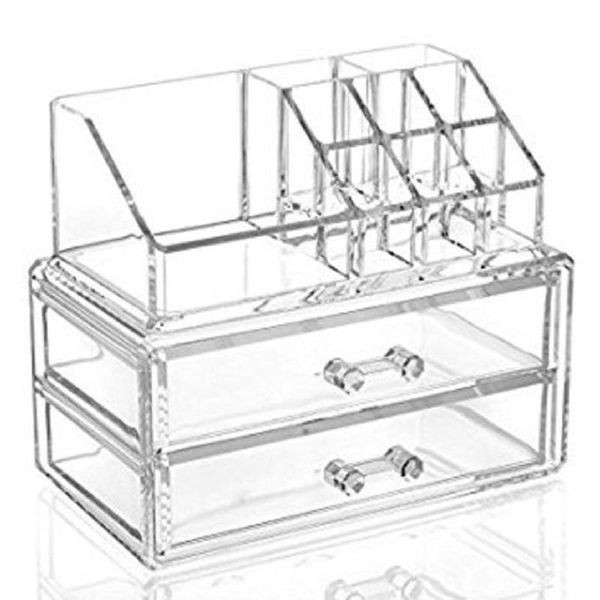 

home storage and organization clear acrylic cosmetic makeup organizer 2 la
