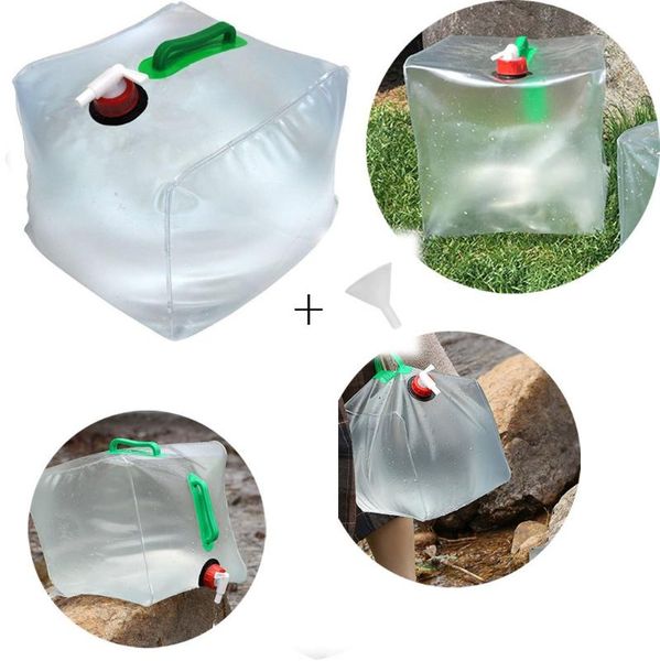 

20l large capacity water bag outdoor portable collapsible water bag kettle storage barrel camping container #4