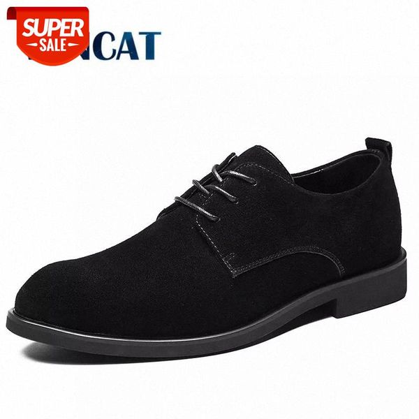 

vancat new big size 38-47 casual men cow suede leather men's shoes pointed toe lace up oxford formal shoes fashion dress shoes #ff78