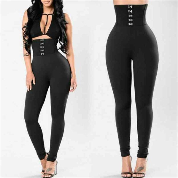 

fashion high waist skinny women legging solid ankle length stretchy bodycon black pants
