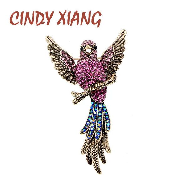 

pins, brooches cindy xiang rhinestone fashion bird for women parrot pin bid brooch vintage style 2 colors available high quality, Gray