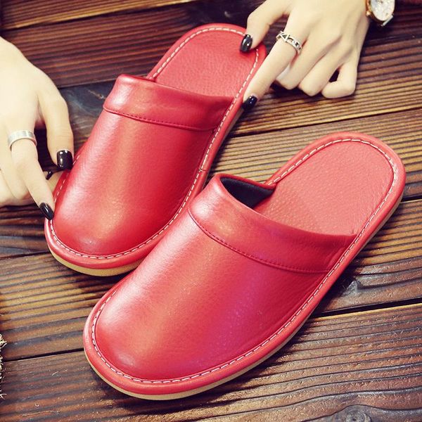 

slippers women pu 2021 est at home mules autumn winter non-slip wear resitant comfort plus size 35-44 female slipper, Black
