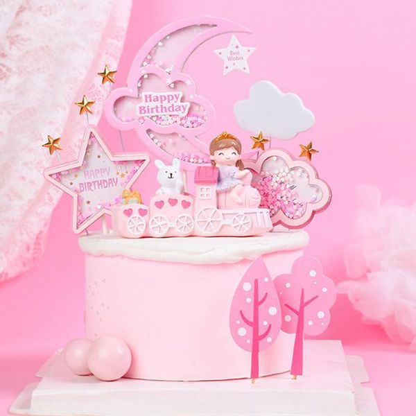

other festive & party supplies cake insert er gold silver crown star moon birthday decoration wedding cakes dessert decor