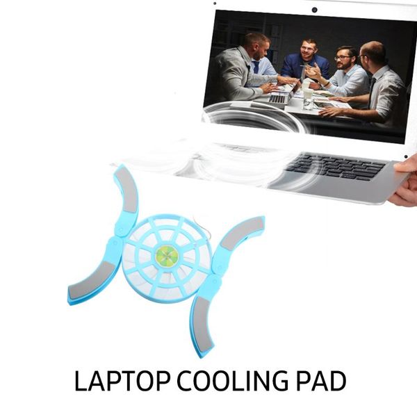 

lapcooling pads dr-s04 pad folding portable usb powered blue light effect with double fans stand