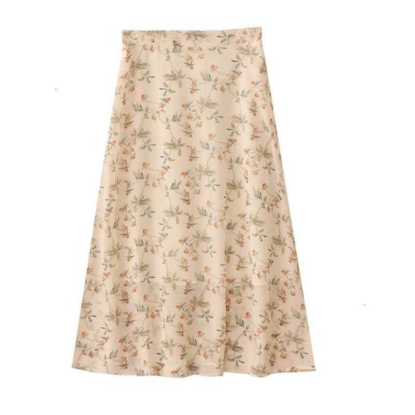 

skirts south korea sweet little fresh floral women's summer high waist slim mid length a-line skirt fh24, Black