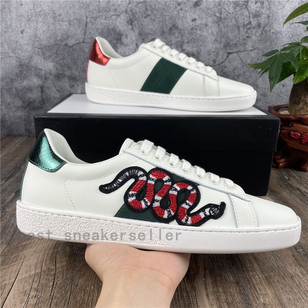 

2021 Men Women Sneaker Casual Shoes Low Top Ace Bee Stripes Flat Shoe Walking Sports Trainers Embroidery Tiger Stars Chaussures Pour Hommes, Red