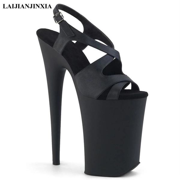 

sandals laijianjinxia 23 cm ultra high heels summer women's shoes cross vamp stiletto pole dancing nightclub, Black