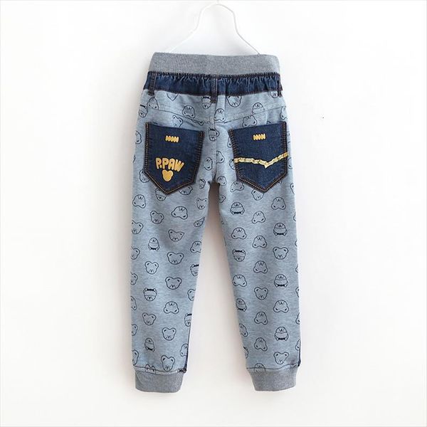

jeans for girls spring autumn baby with pocket cotton fashion childrens trousers cartoon printed denim 4 8 year, Blue