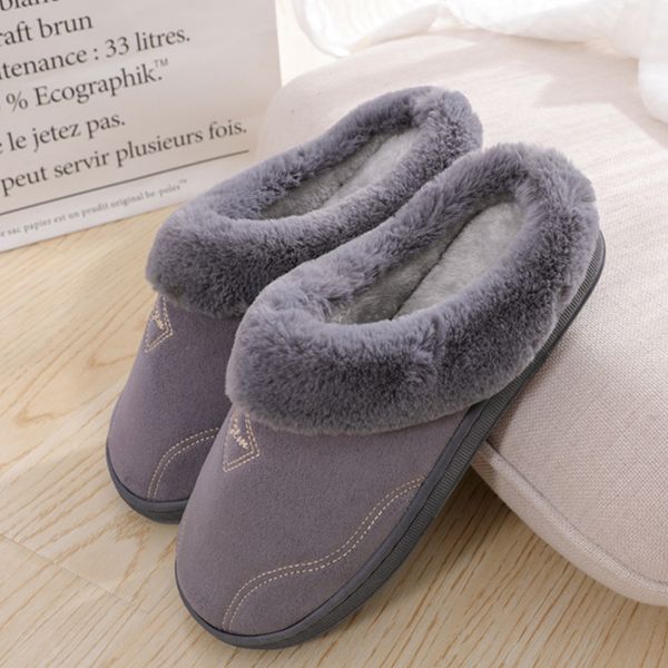 

men slippers memory foam slippers women home 2022 winter non slip male house shoes stripe couple casual indoor plush shoes, Black
