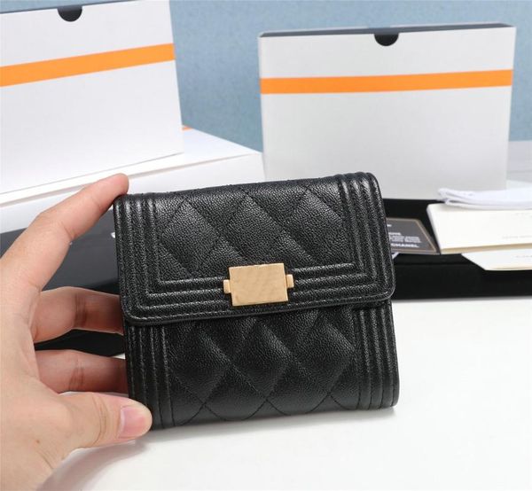 

card holders luxury women western style chains shoulder bags genuine leather clutch wallet black clip short purse key case, Brown;gray