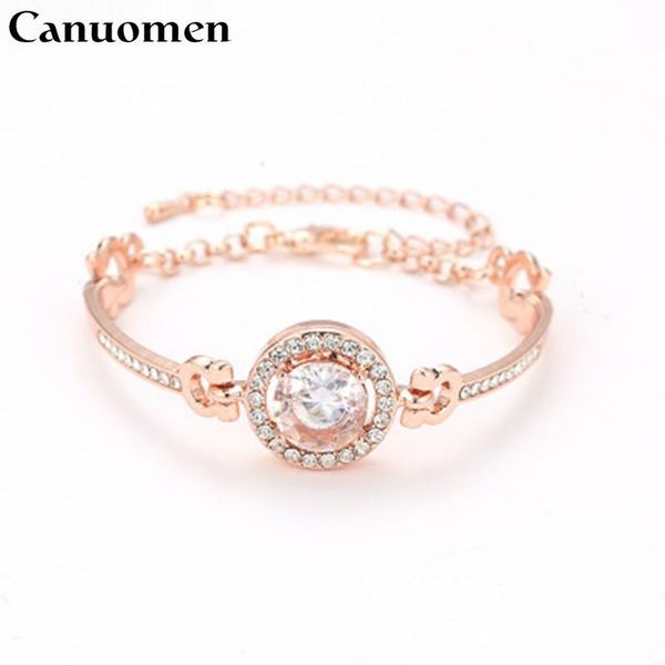 

charm bracelets canuomen rhinestone female bracelet rose gold silver elegant fashion gifts for women jewelry, Golden;silver