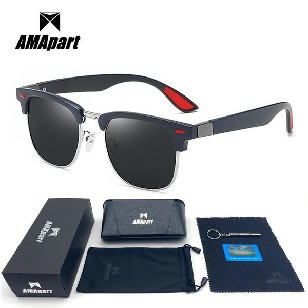 

sunglasses amapart polarized for men driving fishing sports outdoors uv400 protection anti-glare, White;black