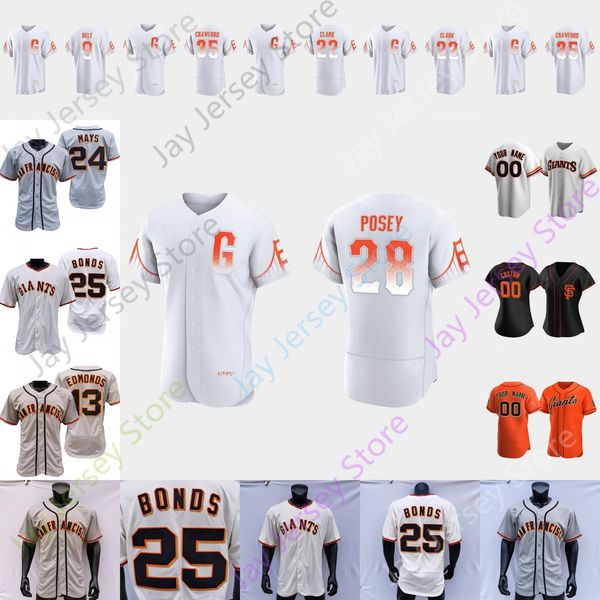 

2021 city connect jersey kris bryant duane kuiper brandon crawford la stella posey belt evan longoria donovan solano dickerson dubon ruf flo, Blue;black