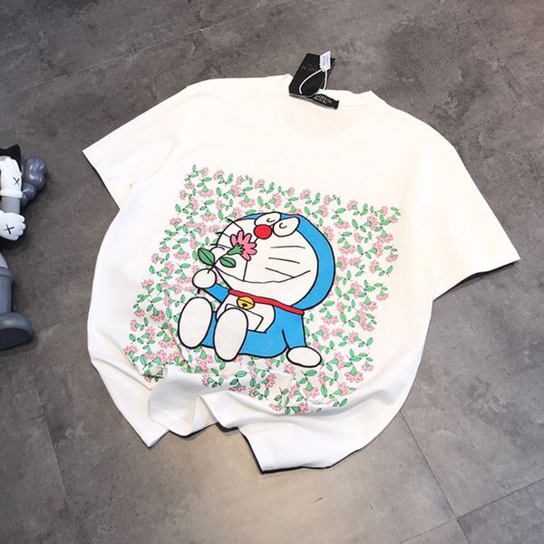 

luxury design summer short sleeve gujialan chubby chaopai casual loose round neck t-shirt, White
