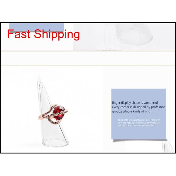 

new fashion popular mini acrylic jewelry finger ring holder 3 colors triangle cone jewe jllzyd bdesybag, Silver