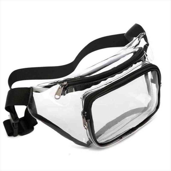 

woman fanny pack transparent waist bag clear jelly messenger belt chest