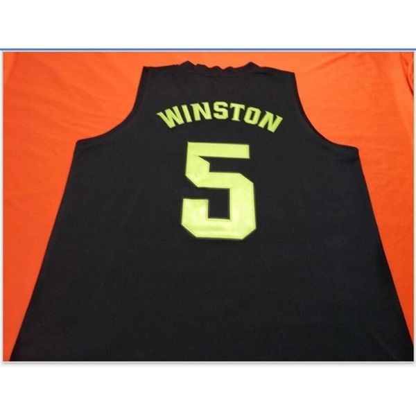 

goodjob men youth women vintage black green white #5 cassius winston basketball jersey size s-6xl or custom any name or number jersey
