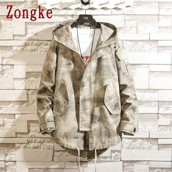 

men's jackets zongke camouflage casual jacket japanese streetwear men clothing 2021 arrivals bomber m-5xl, Black;brown