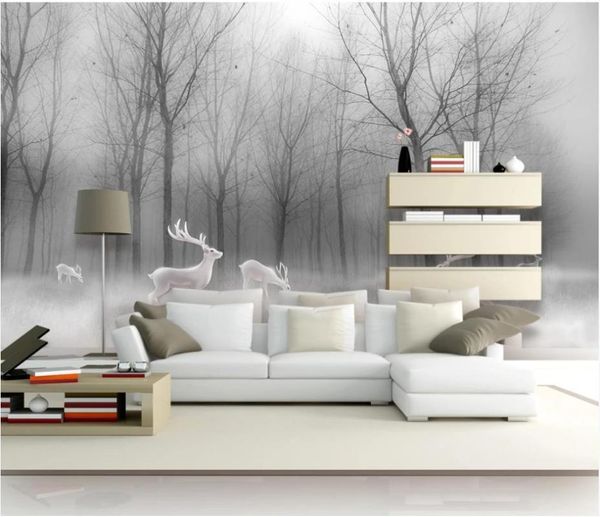 

wallpapers wallpaper for walls 3 d living room grey forest beautiful scenery